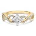 10K Two Tone Color 5/8 Cttw Diamond Kite and Twist Shank Ring (H-I Color,SI2-I1 Clarity)